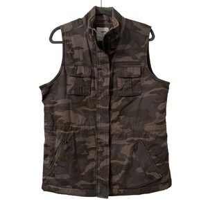 SONOMA Camouflage Vest Womens L Sherpa Lined Utility Pockets‎ Outdoor